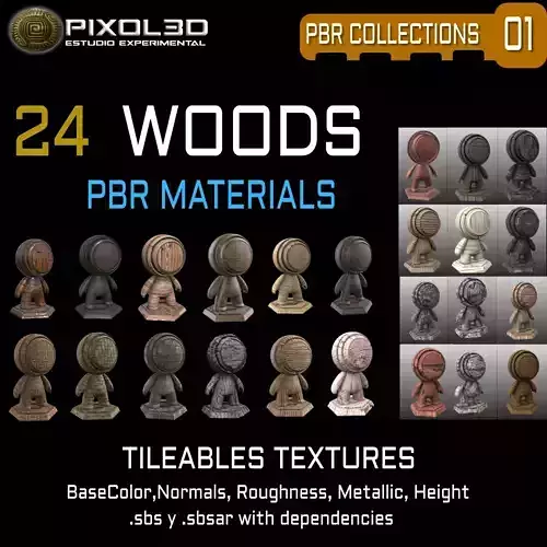 Woods  24 PBR Tileable Textures Texture