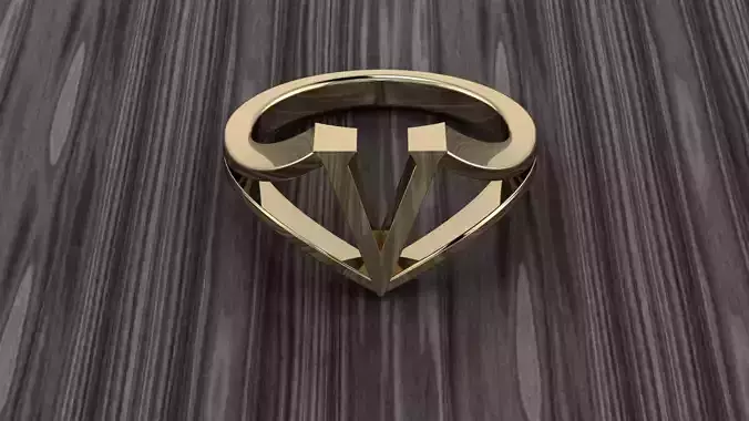 Jewelry Alphabet Ring V