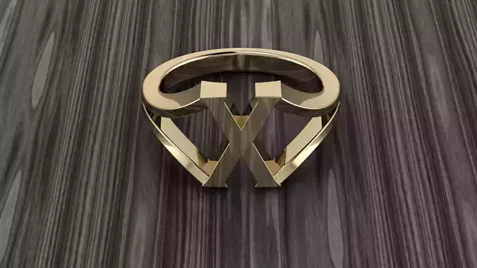 Jewelry Alphabet Ring X