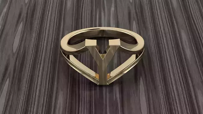 Jewelry Alphabet Ring Y