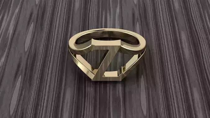 Jewelry Alphabet Ring Z