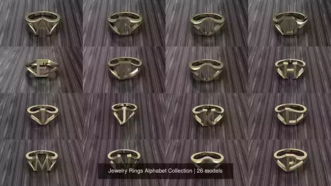 Alphabet Jewelry Rings