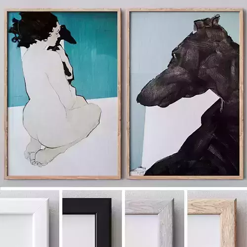 Set of large wall paintings 455