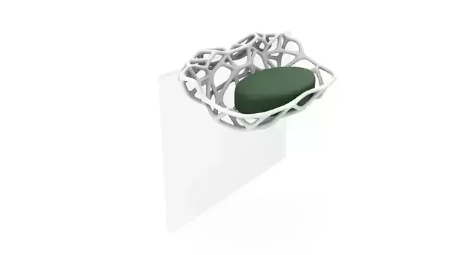 hanging soapdish for 6mm shower glas wall 3D print model