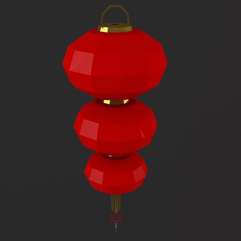 Traditional Chinese Lanterns Low-poly 3D model_20