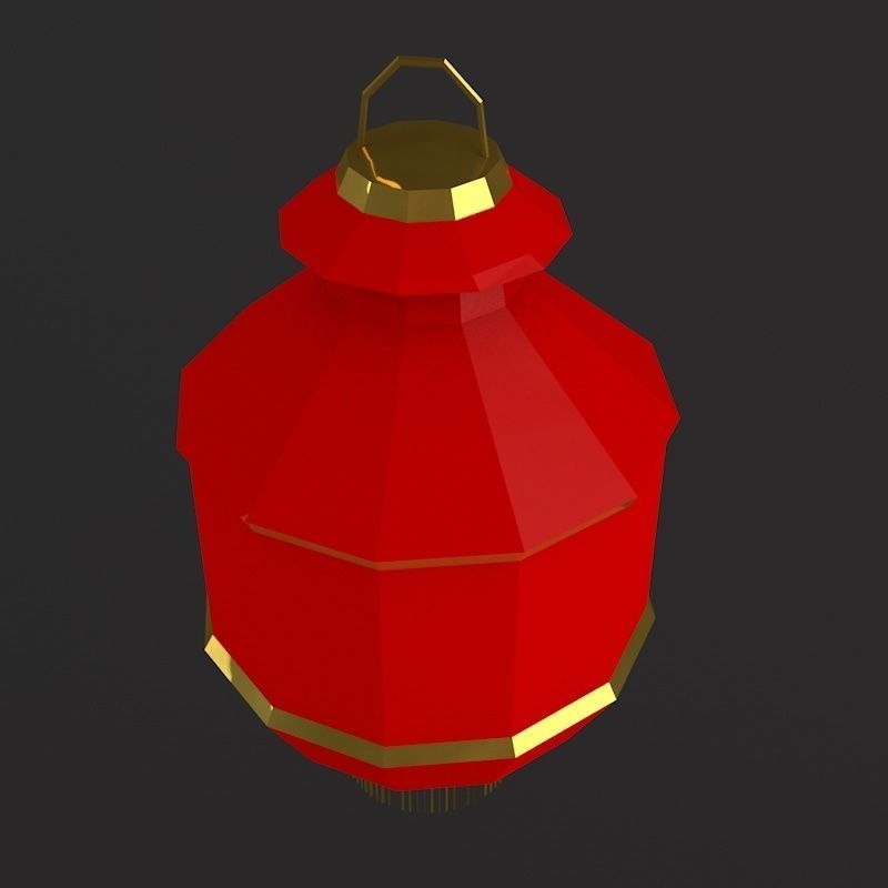 Traditional Chinese Lanterns Low-poly 3D model_15