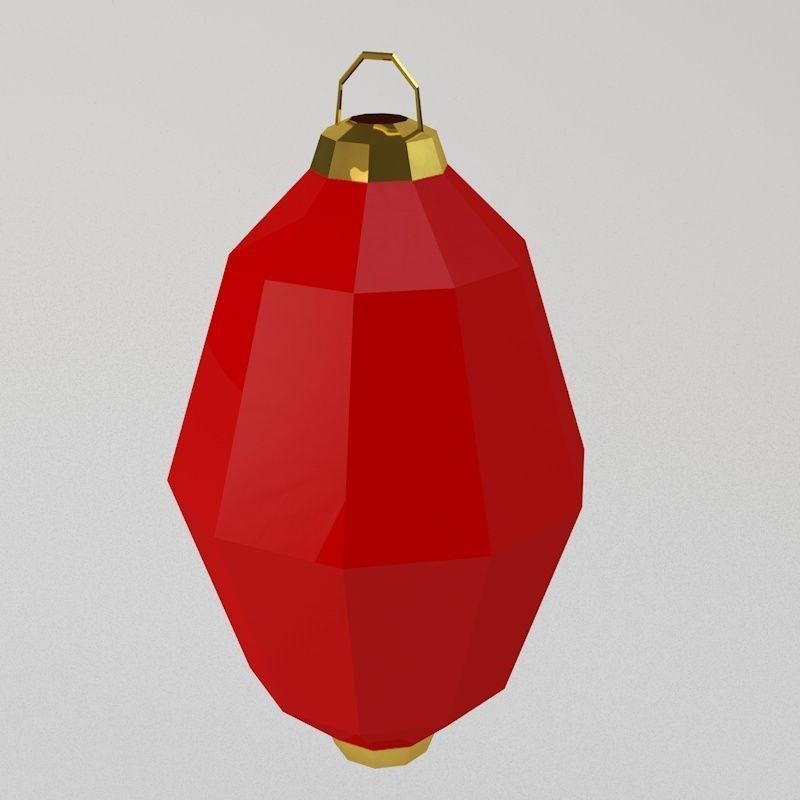Traditional Chinese Lanterns Low-poly 3D model_8