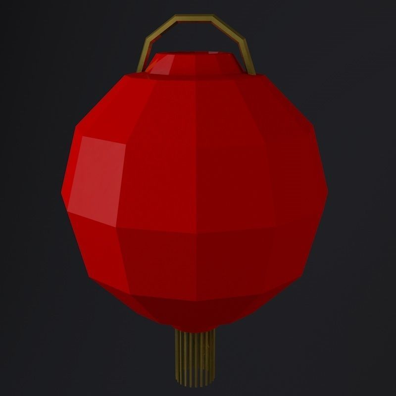 Traditional Chinese Lanterns Low-poly 3D model_24