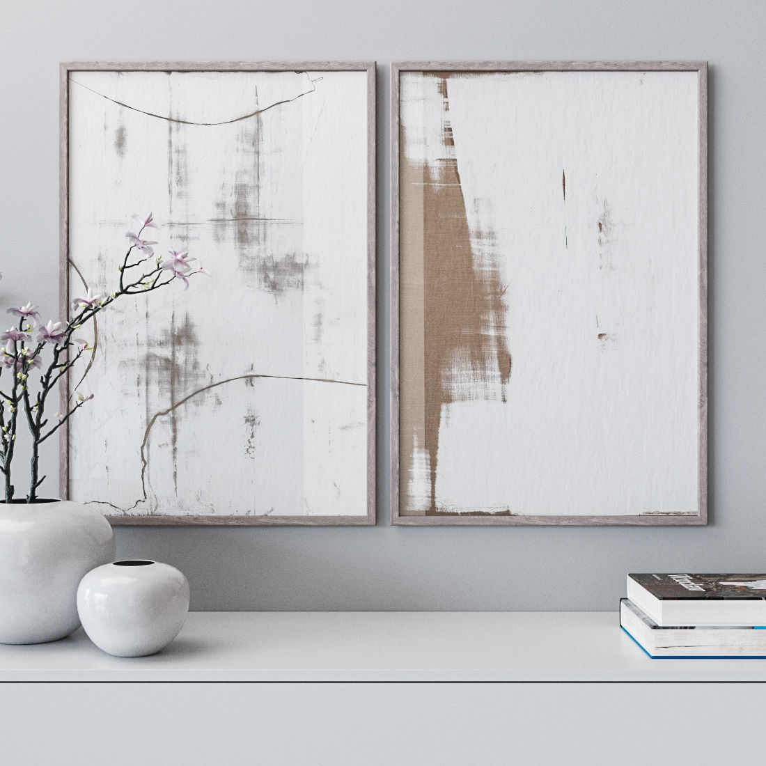 Set of large wall paintings 463 3D model_1