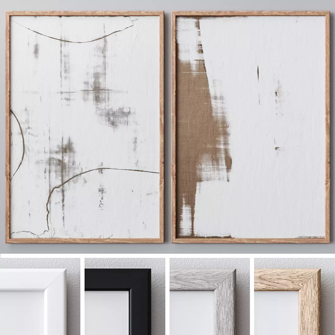 Set of large wall paintings 463 3D model_0