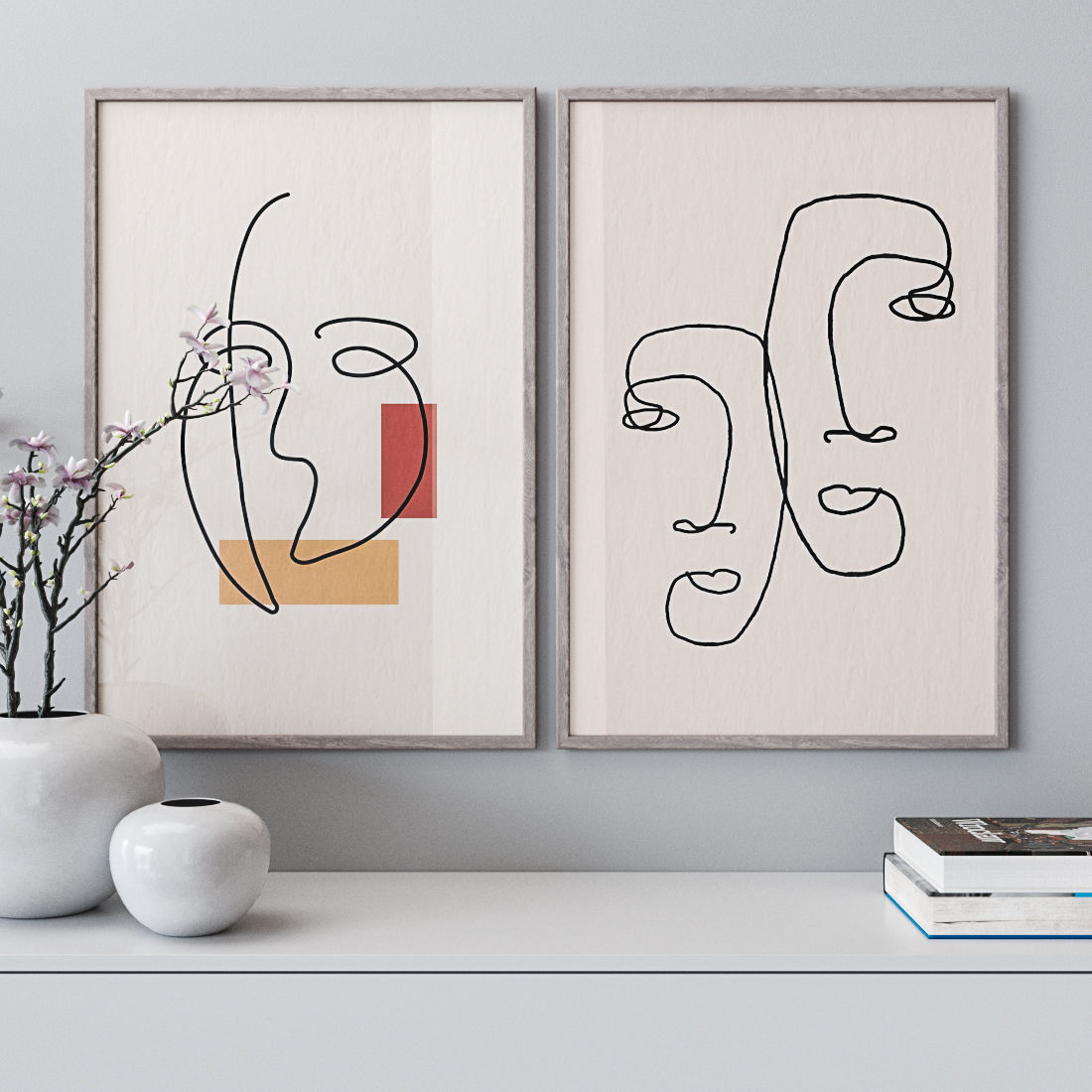 Set of large wall paintings 467 3D model_1