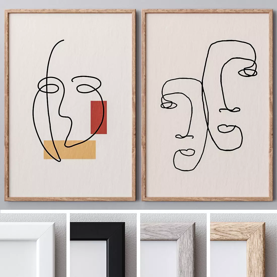 Set of large wall paintings 467 3D model_0