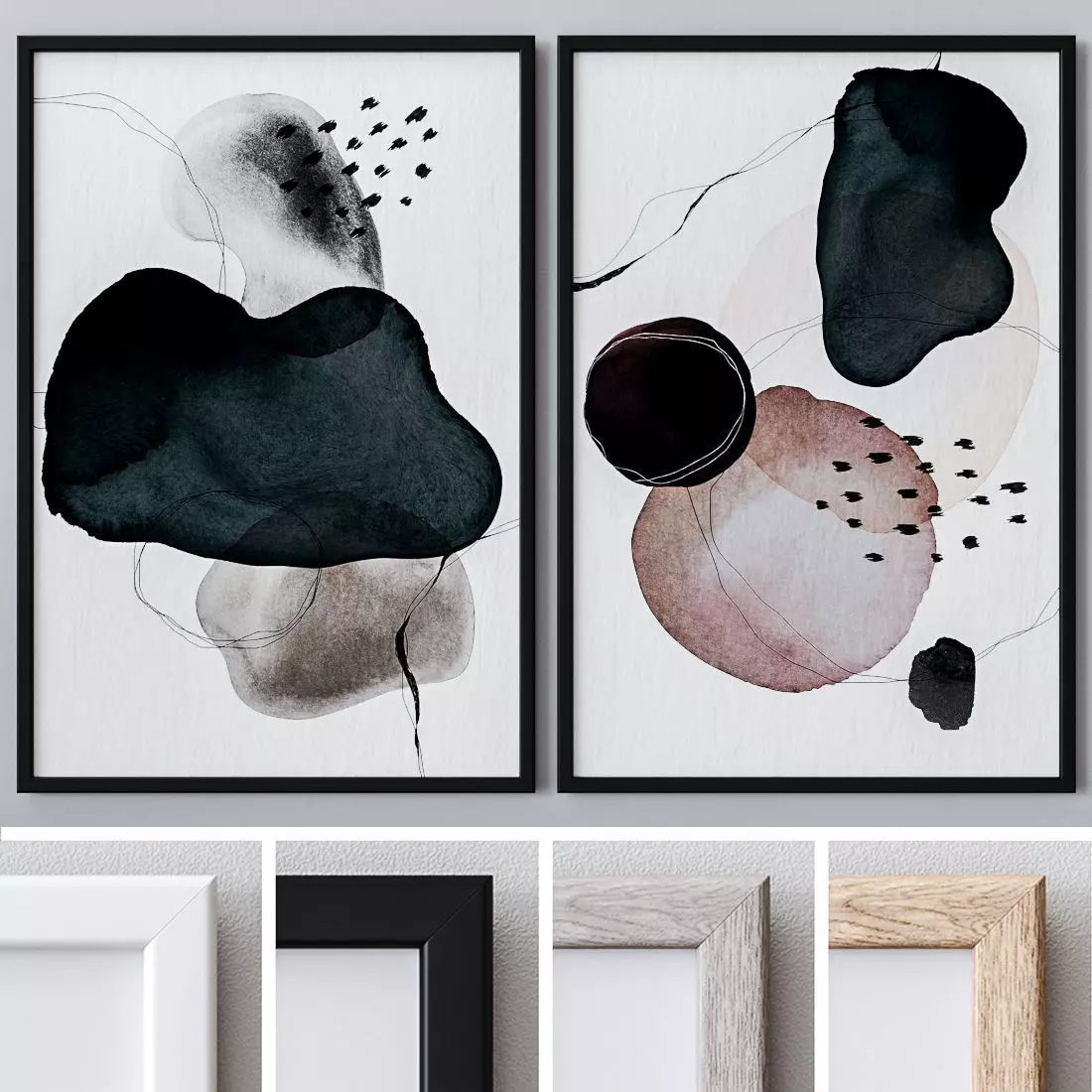 Set of large wall paintings 468 3D model_0