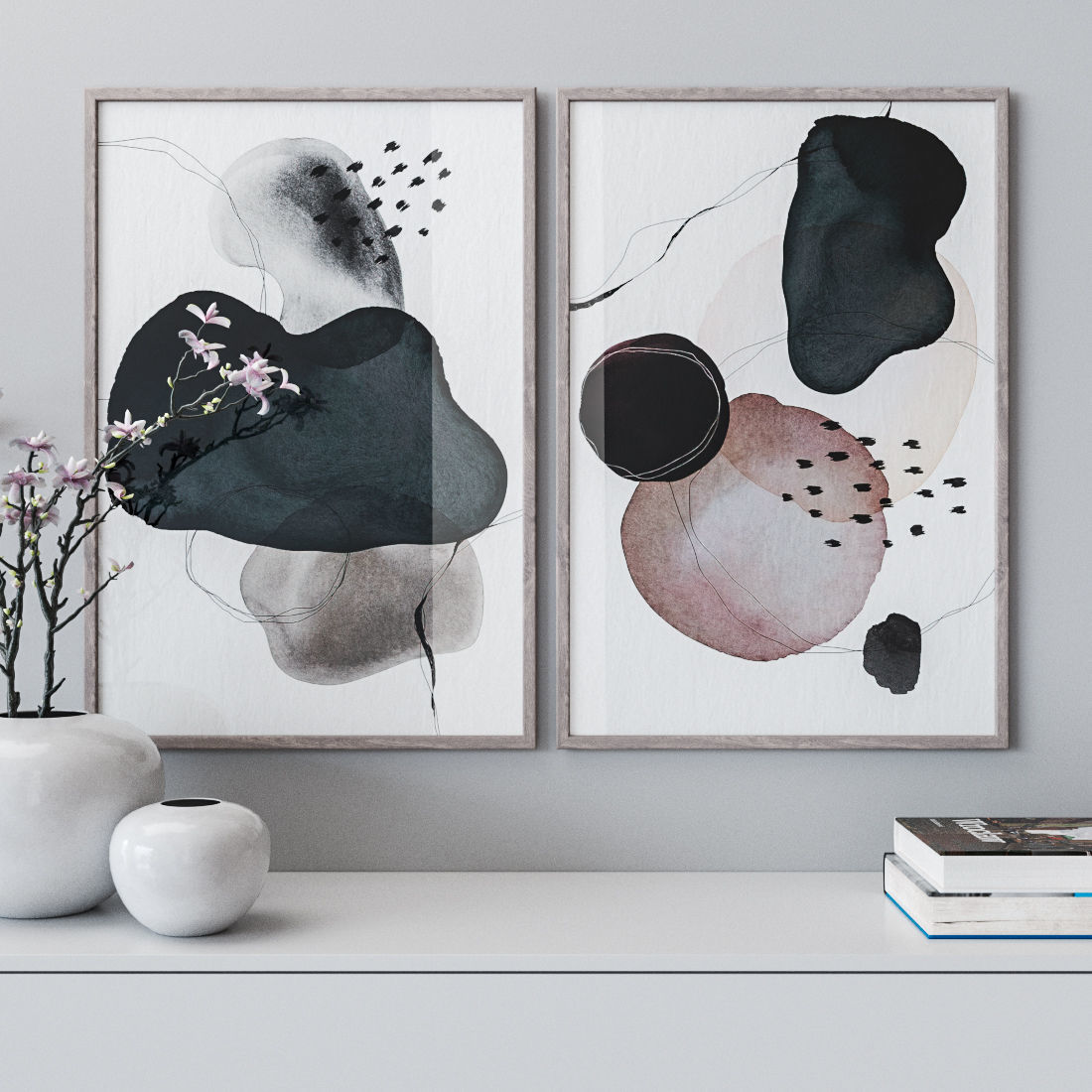 Set of large wall paintings 468 3D model_1