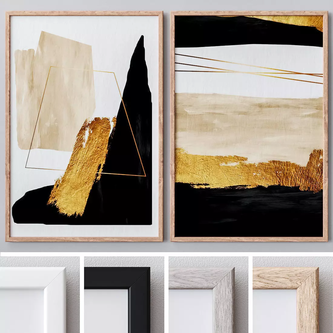 Set of large wall paintings 472 3D model_0