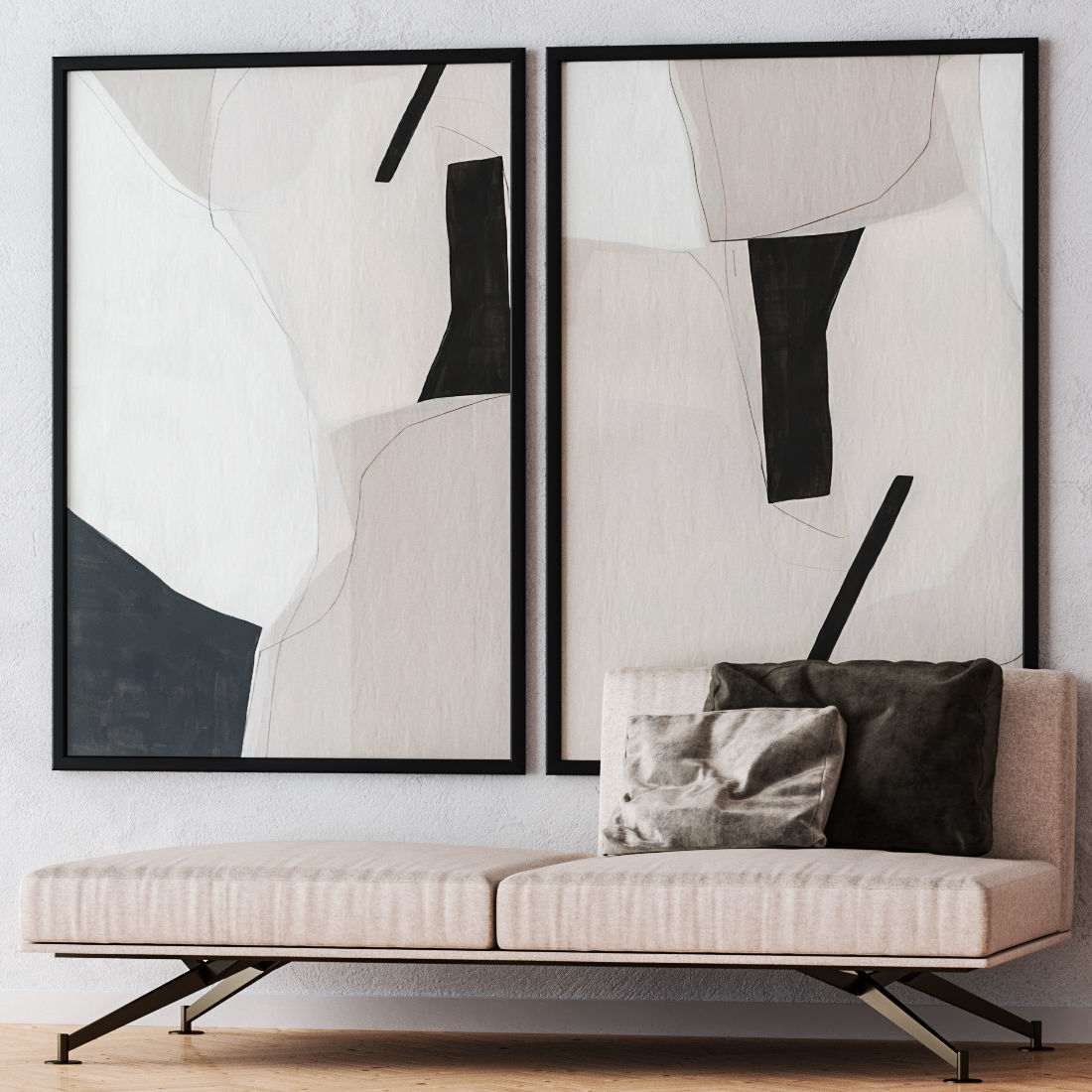 Set of large wall paintings 473 3D model_1