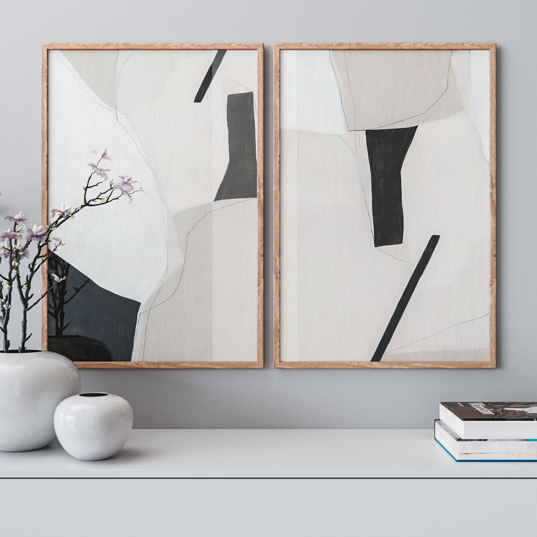 Set of large wall paintings 473 3D model_2