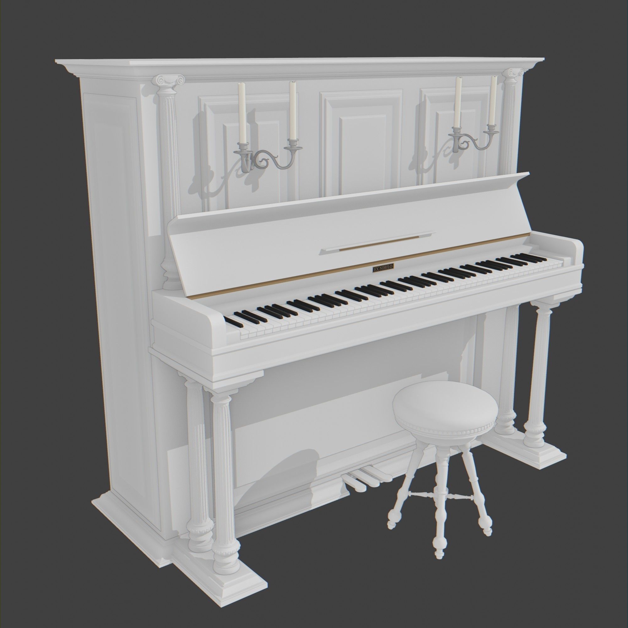 Old Piano 3D model_14