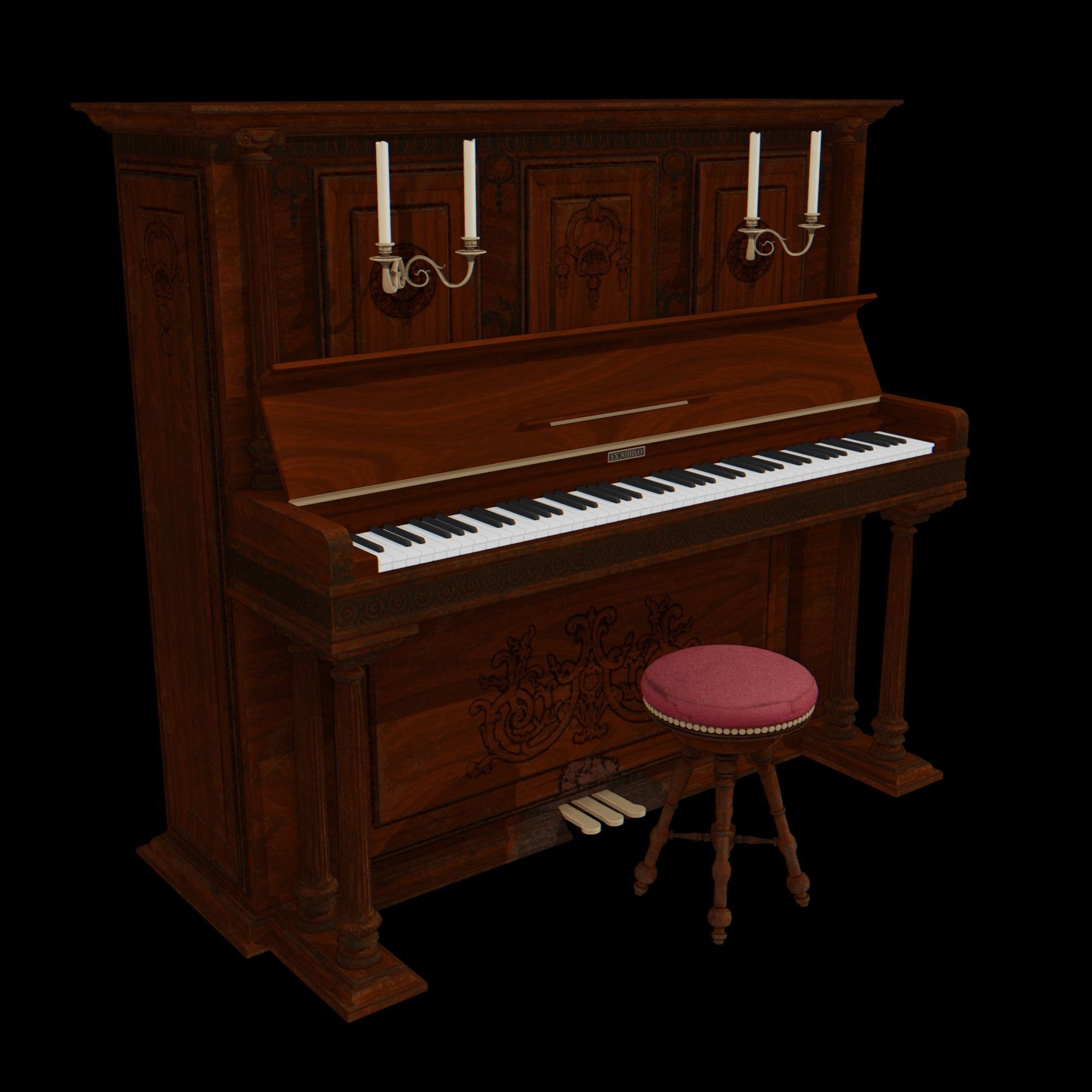 Old Piano 3D model_18