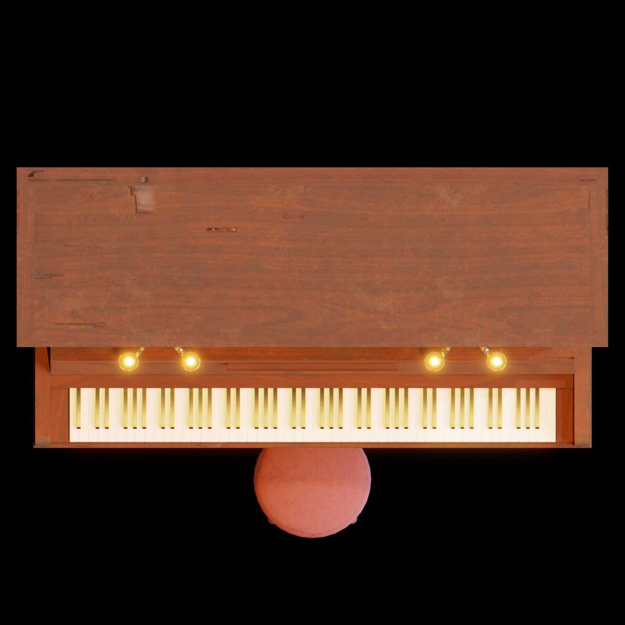 Old Piano 3D model_13