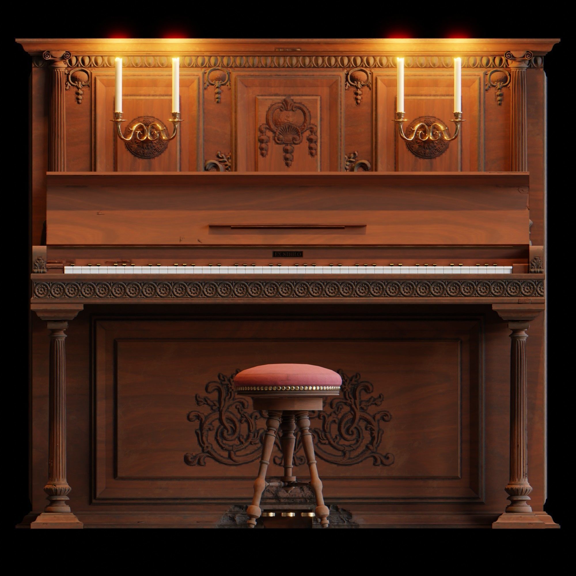 Old Piano 3D model_10