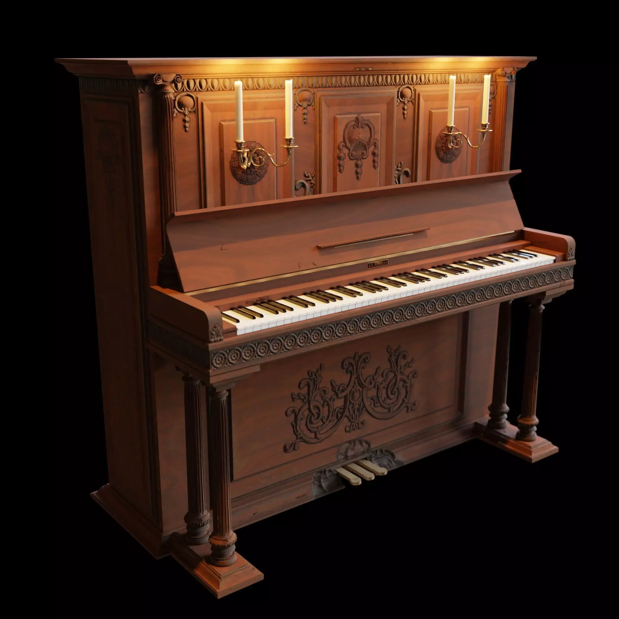 Old Piano 3D model_0
