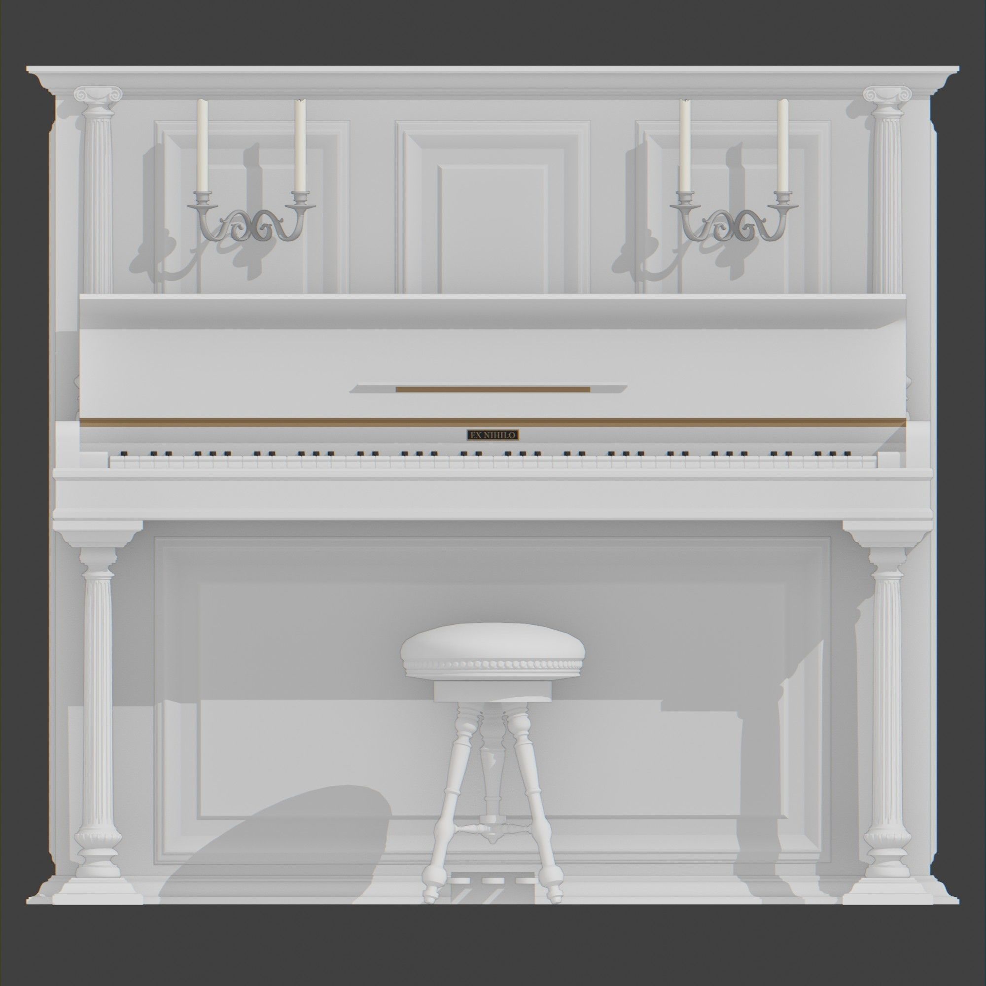 Old Piano 3D model_15