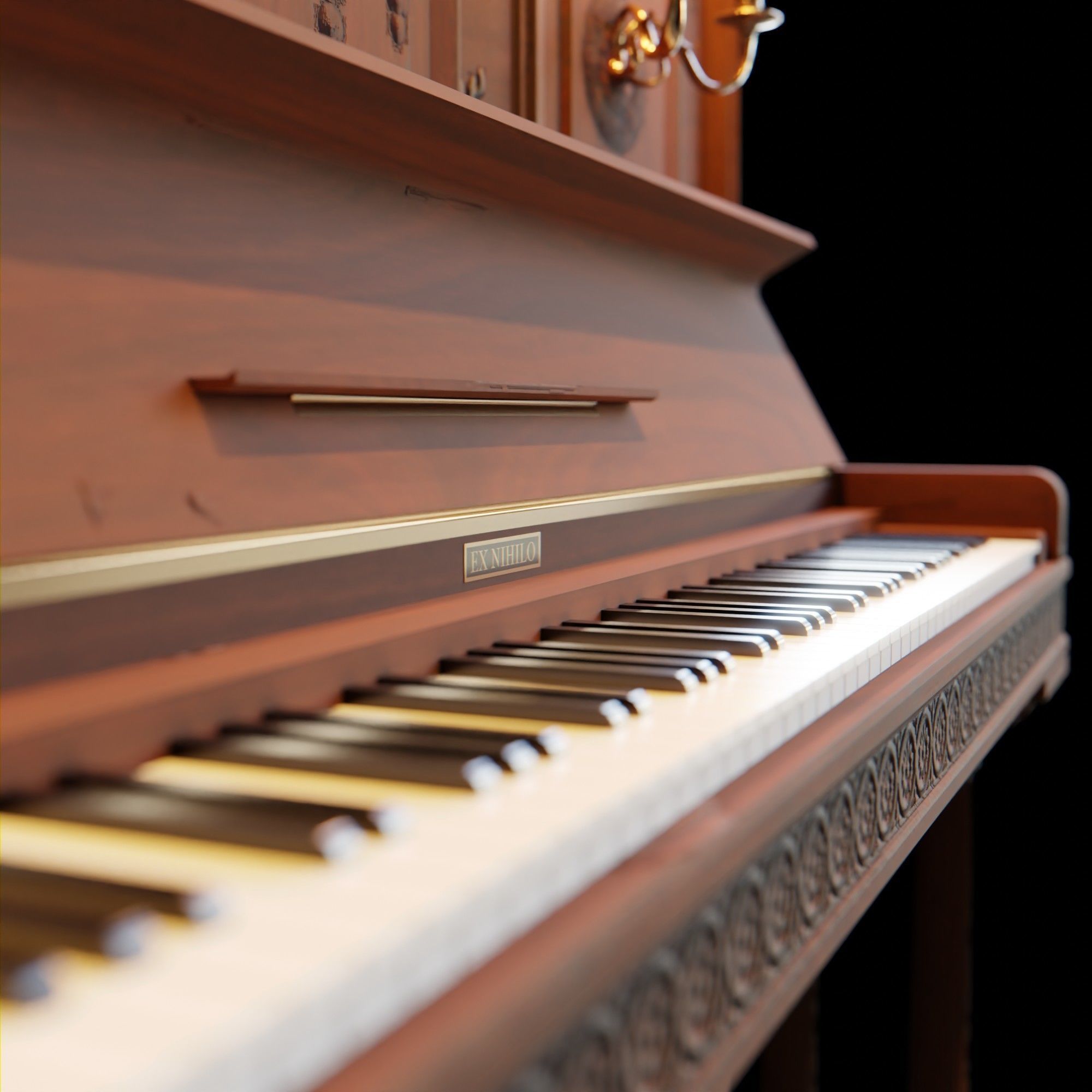 Old Piano 3D model_3