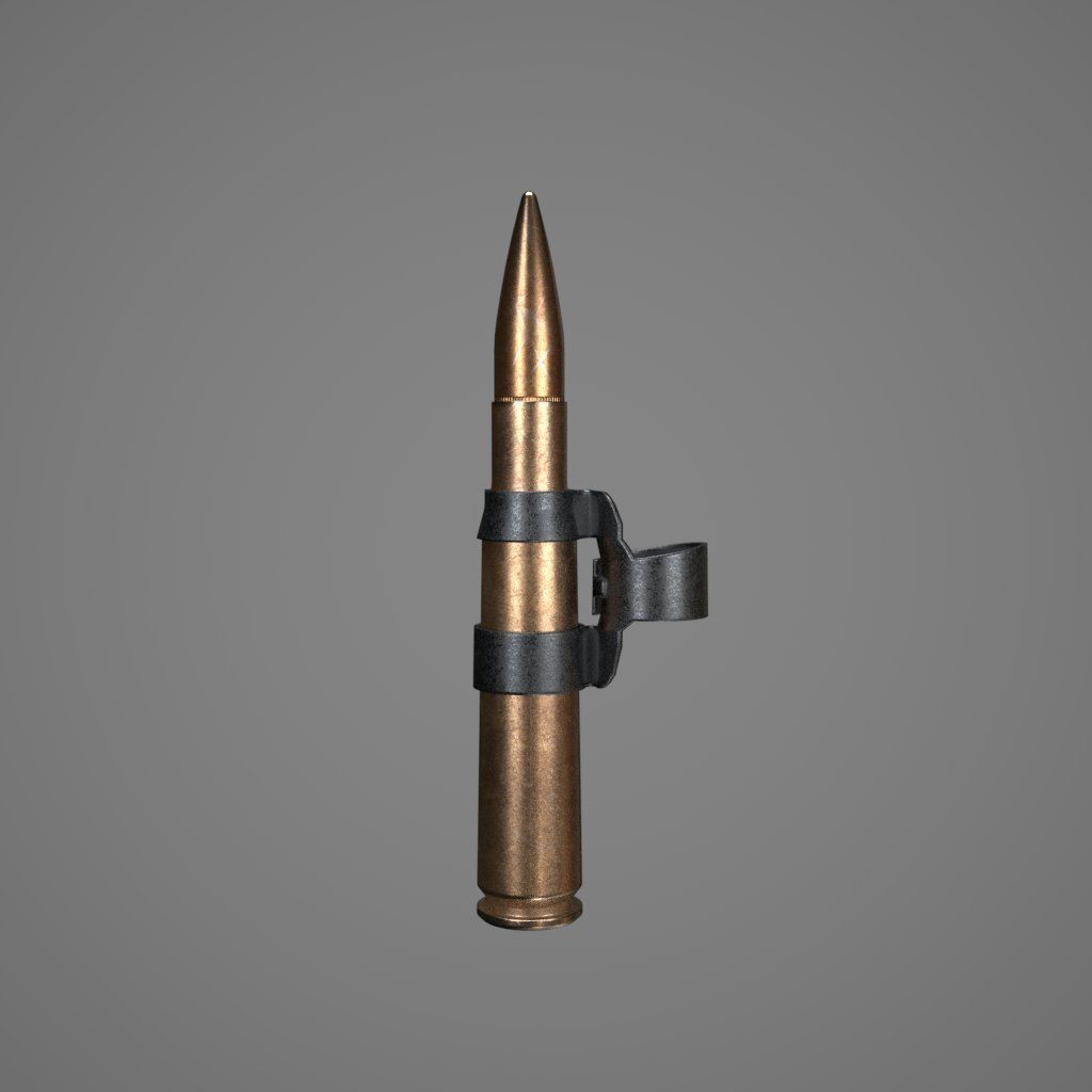 M2 50 Cal Ammunition 3D model_5