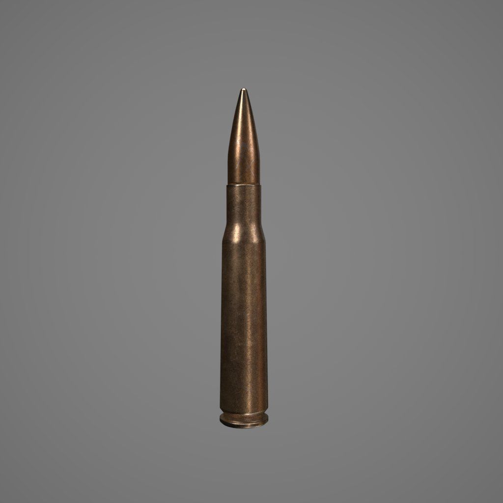 M2 50 Cal Ammunition 3D model_1