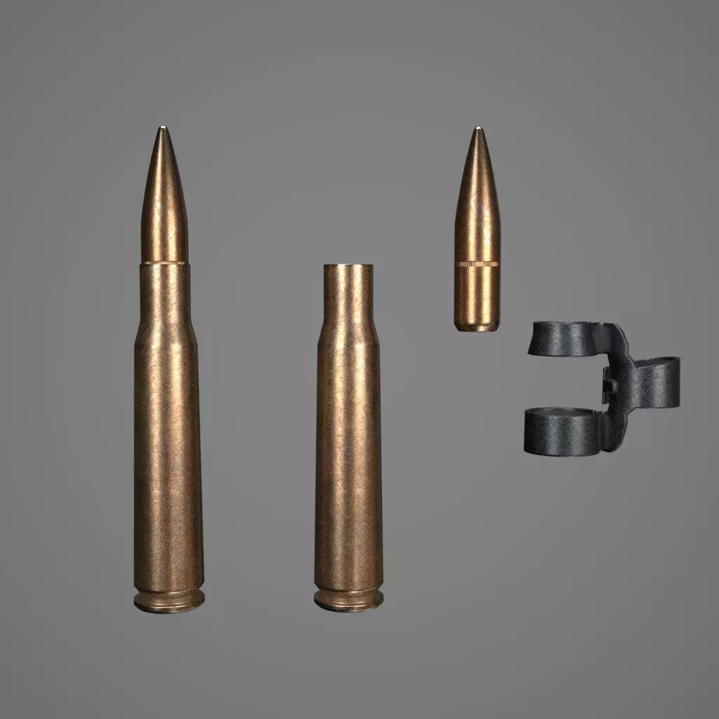 M2 50 Cal Ammunition 3D model_0