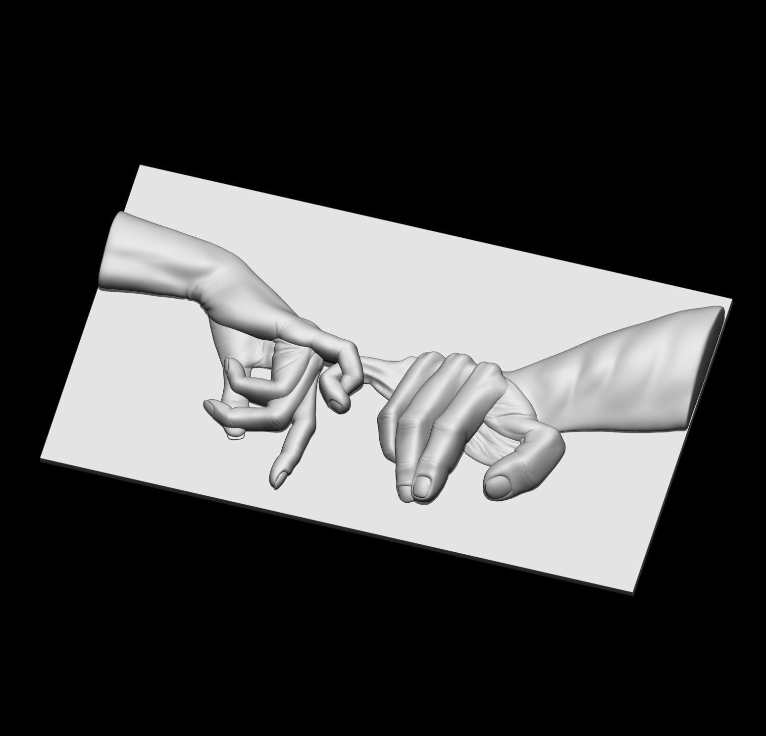 Hand of man and woman 3D print model_2