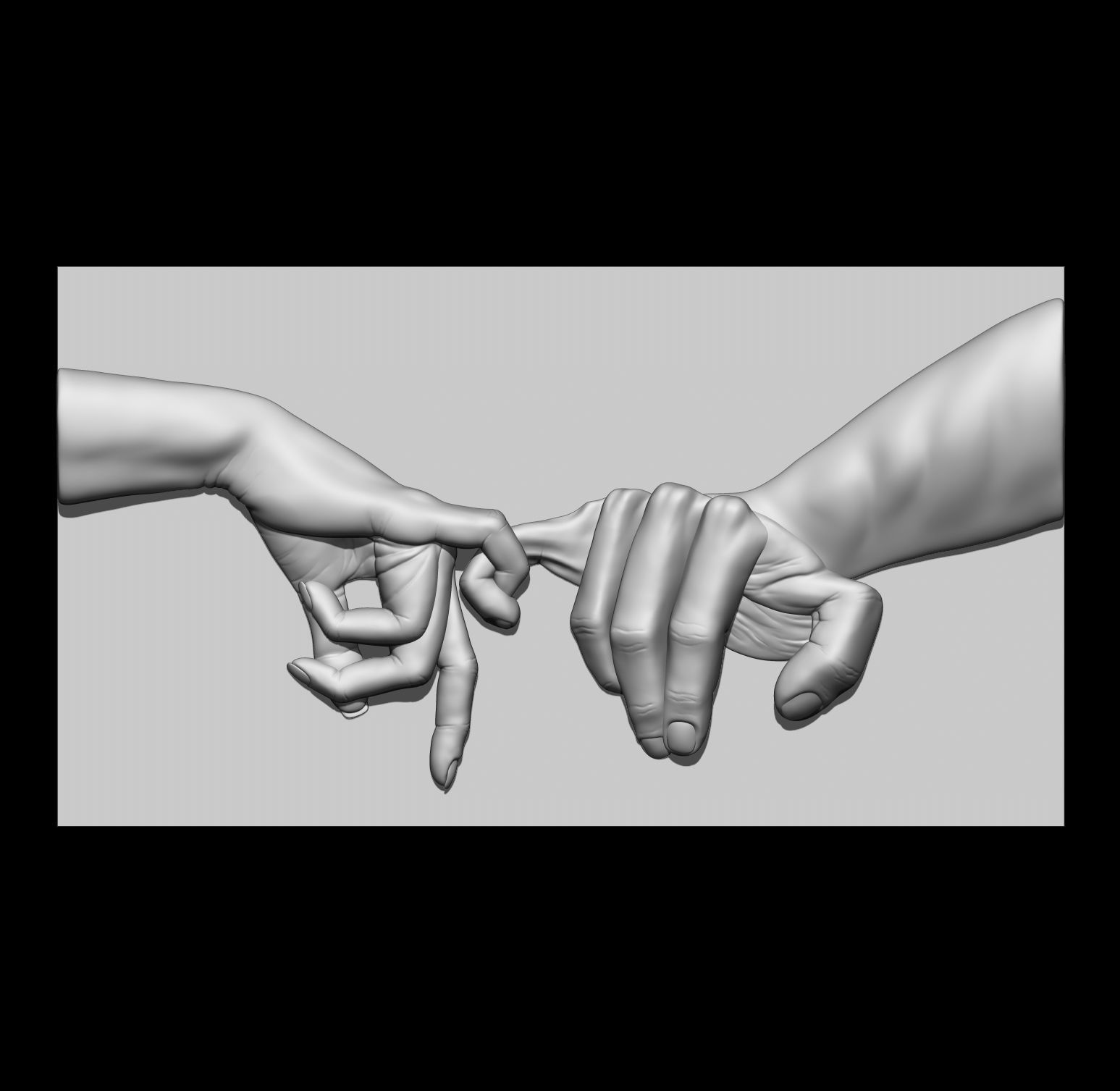 Hand of man and woman 3D print model_1