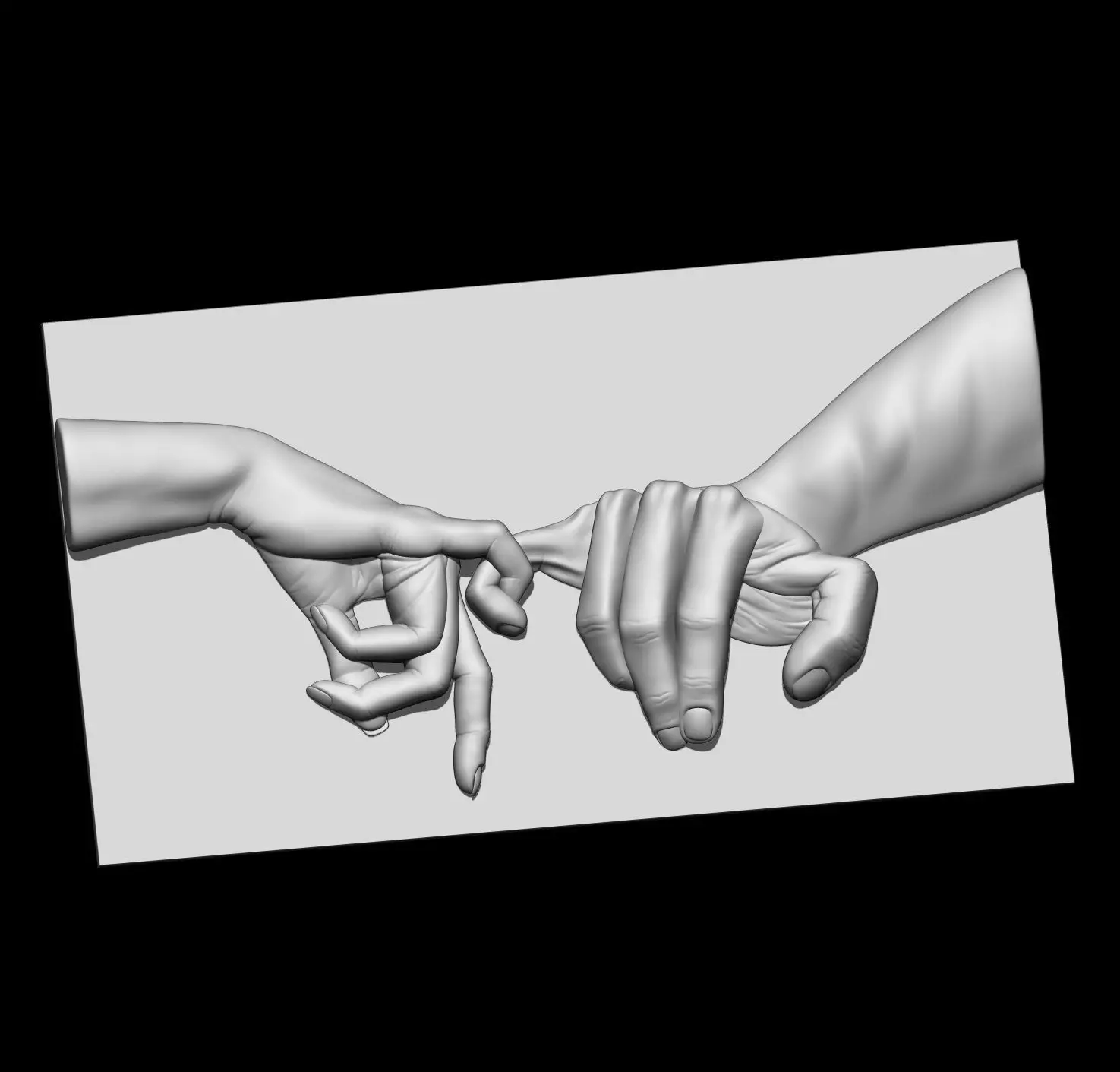 Hand of man and woman 3D print model_0