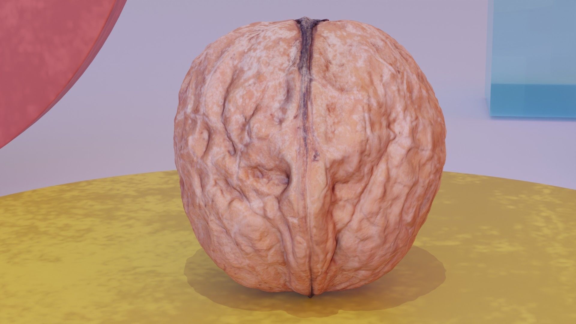 Walnut fruit 01 high-poly 3D model_4