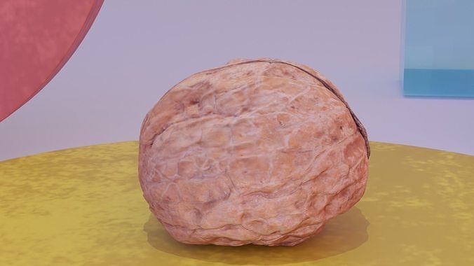 Walnut fruit 01 high-poly 3D model 2
