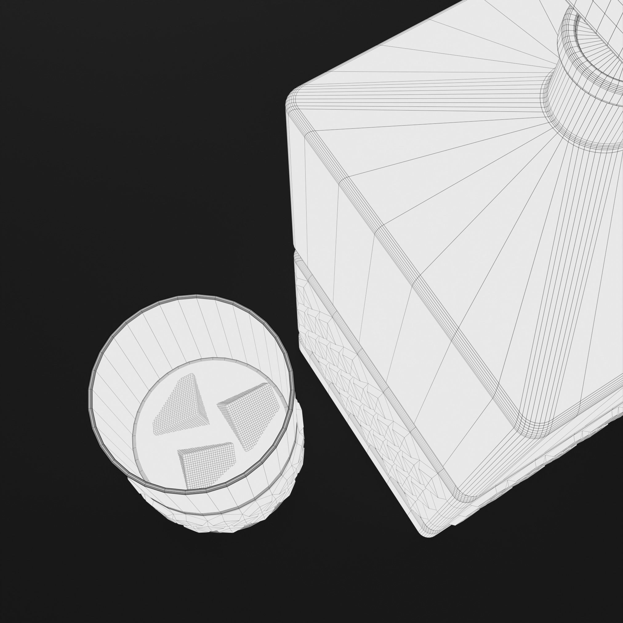 Carafe whiskey decanter and glass Low-poly 3D model_5