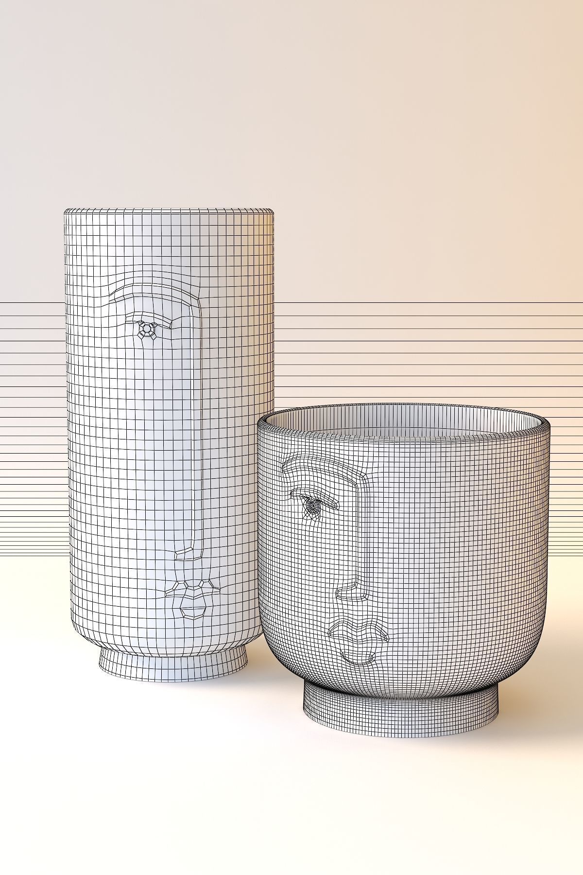 HM Stoneware Vase 2 - Light Beige - Decorative Vase 3D model_1