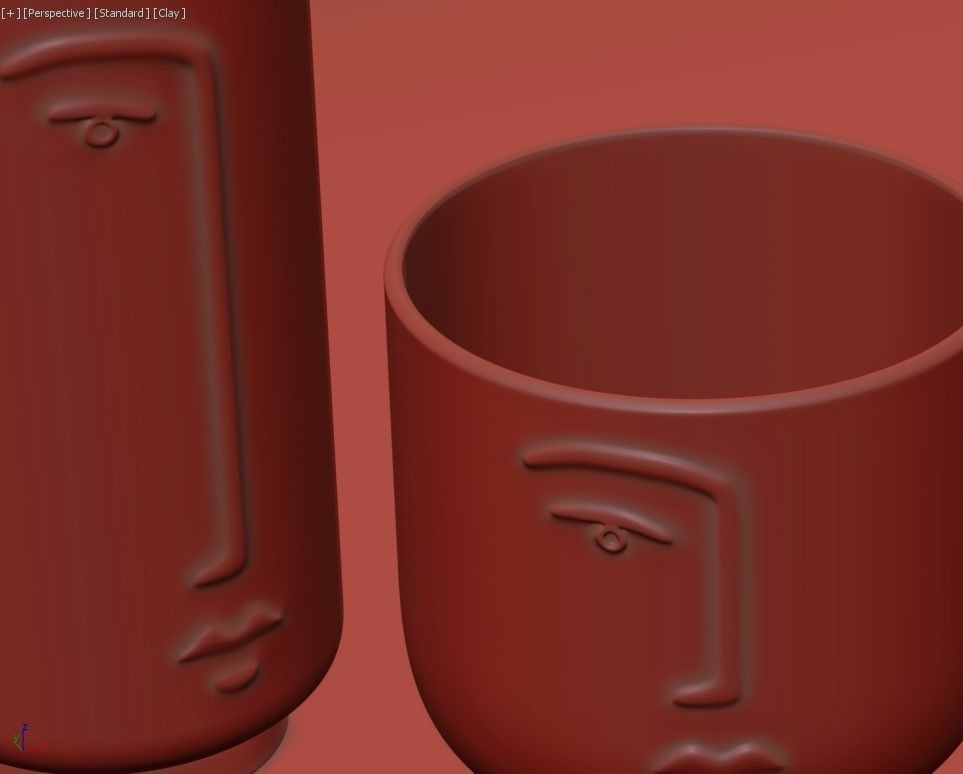 HM Stoneware Vase 2 - Light Beige - Decorative Vase 3D model_3