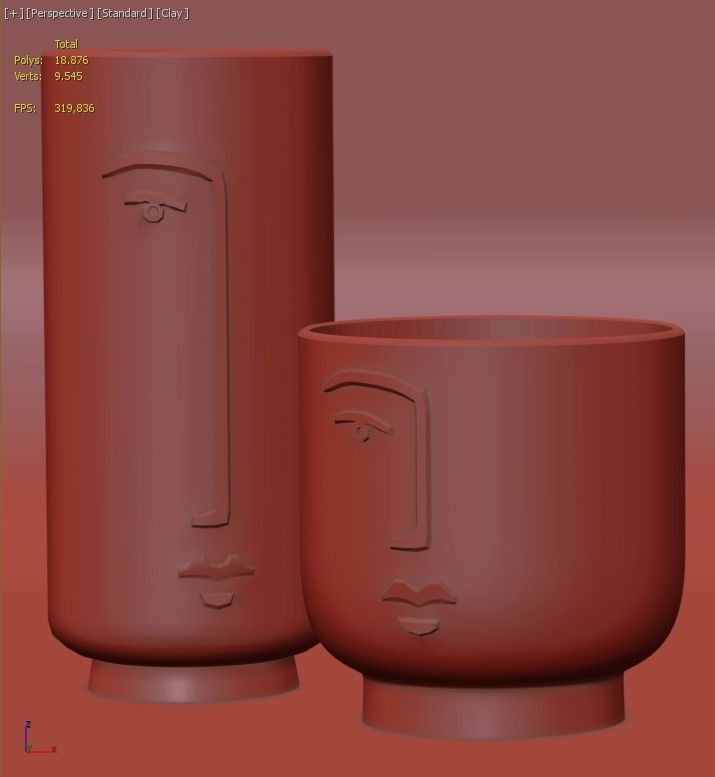 HM Stoneware Vase 2 - Light Beige - Decorative Vase 3D model_2