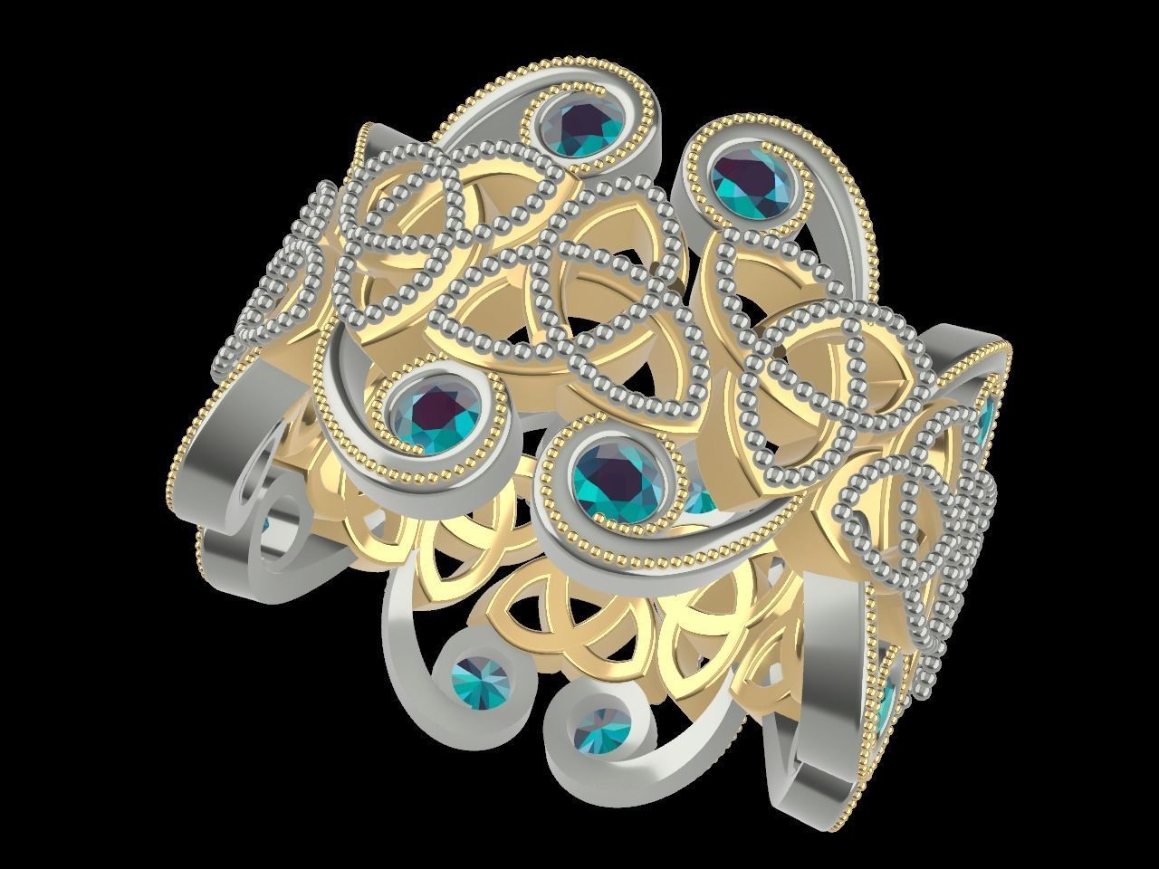 diamond Celtic knot ring animation  stl file verified 3D print model_3