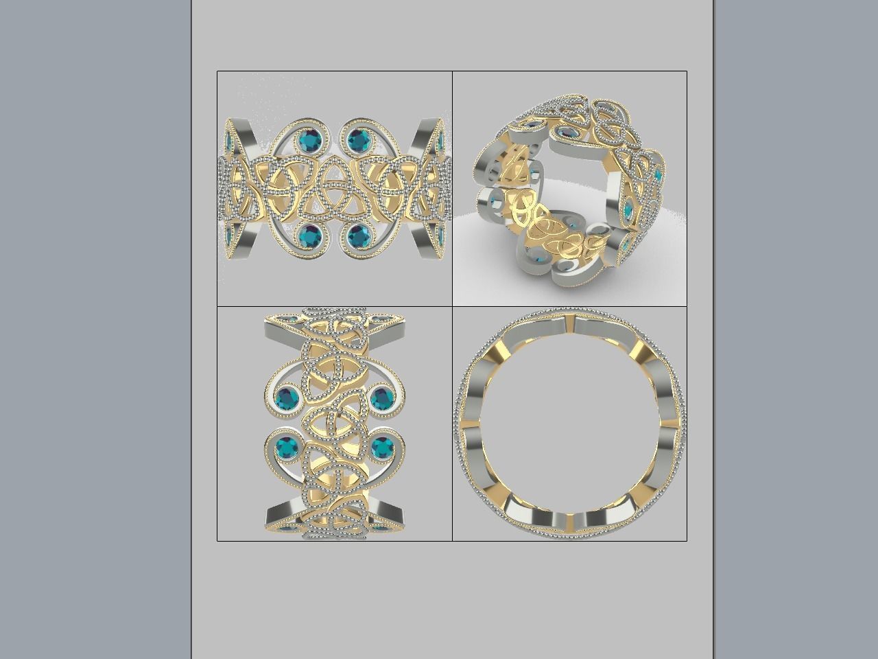 diamond Celtic knot ring animation  stl file verified 3D print model_15