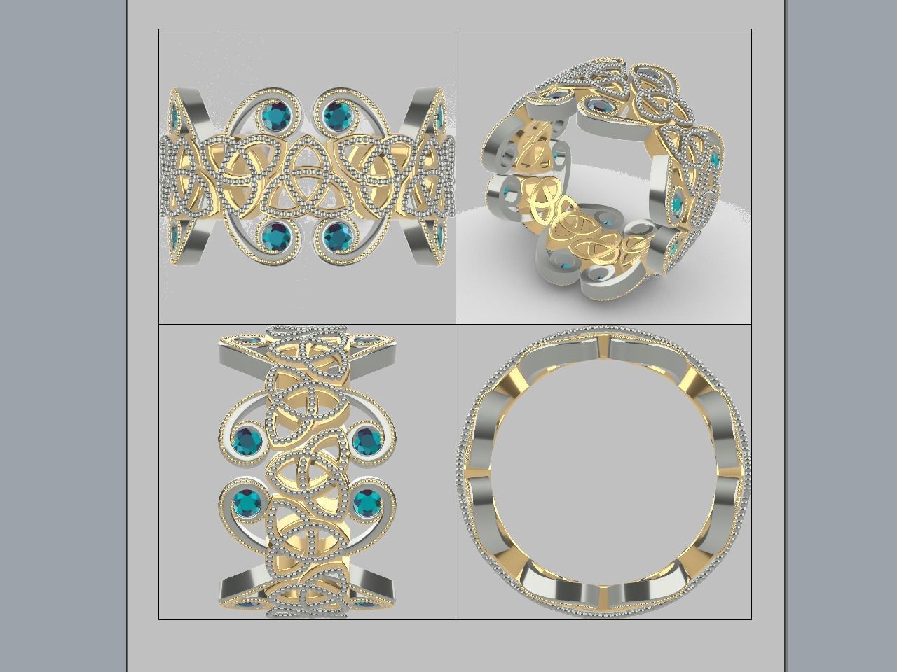 diamond Celtic knot ring animation  stl file verified 3D print model_6