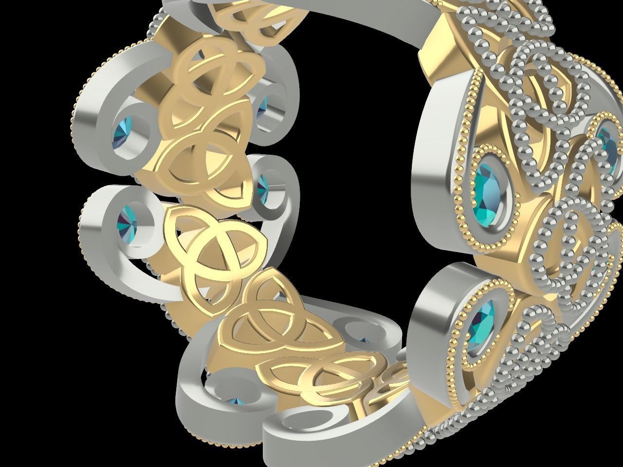 diamond Celtic knot ring animation  stl file verified 3D print model_14