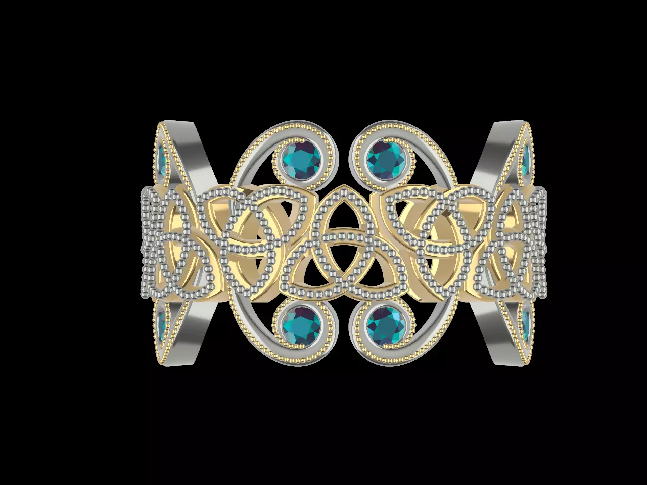 diamond Celtic knot ring animation  stl file verified 3D print model_0