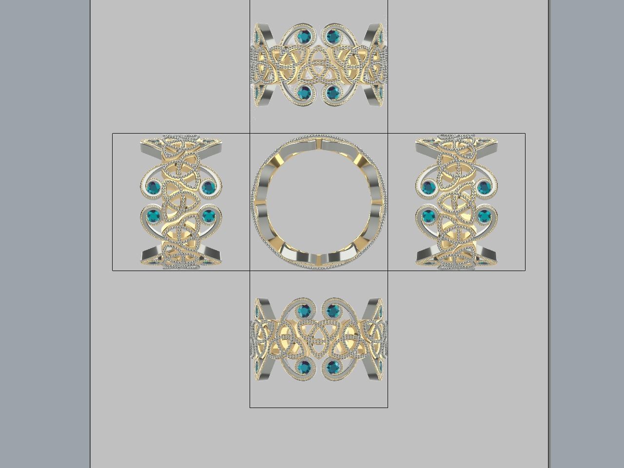 diamond Celtic knot ring animation  stl file verified 3D print model_7