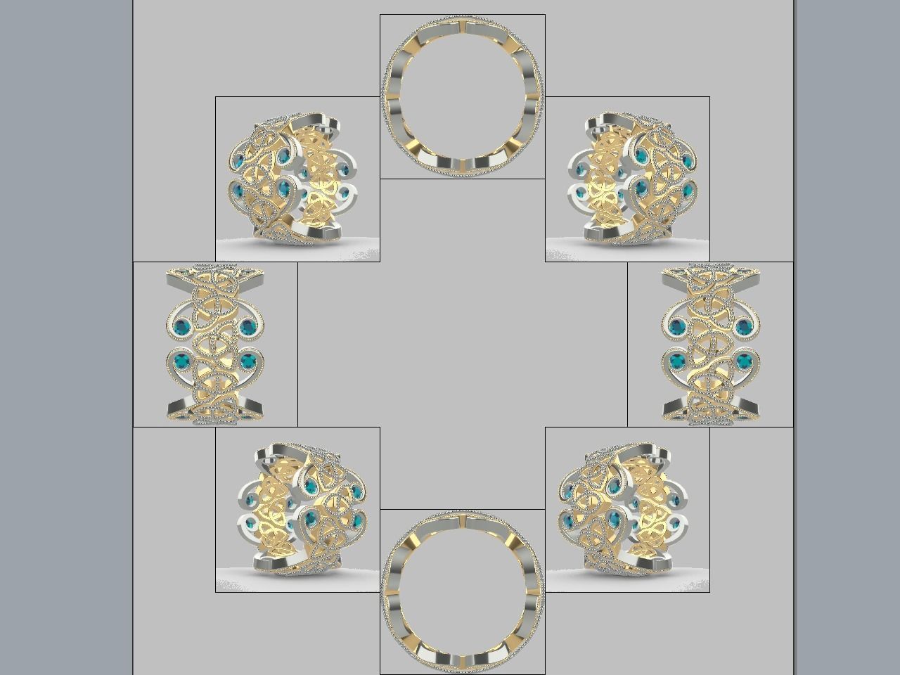 diamond Celtic knot ring animation  stl file verified 3D print model_8