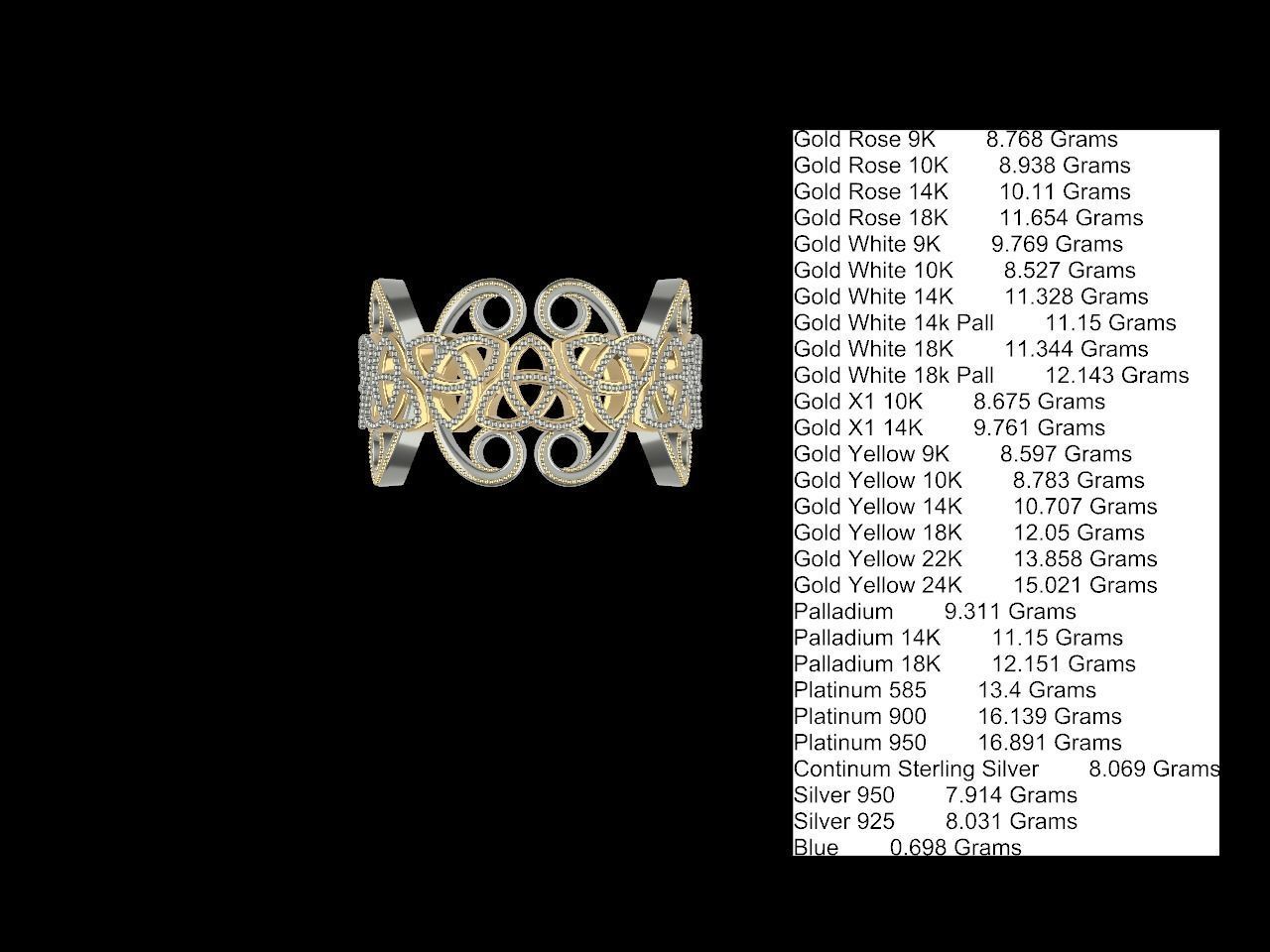 diamond Celtic knot ring animation  stl file verified 3D print model_16