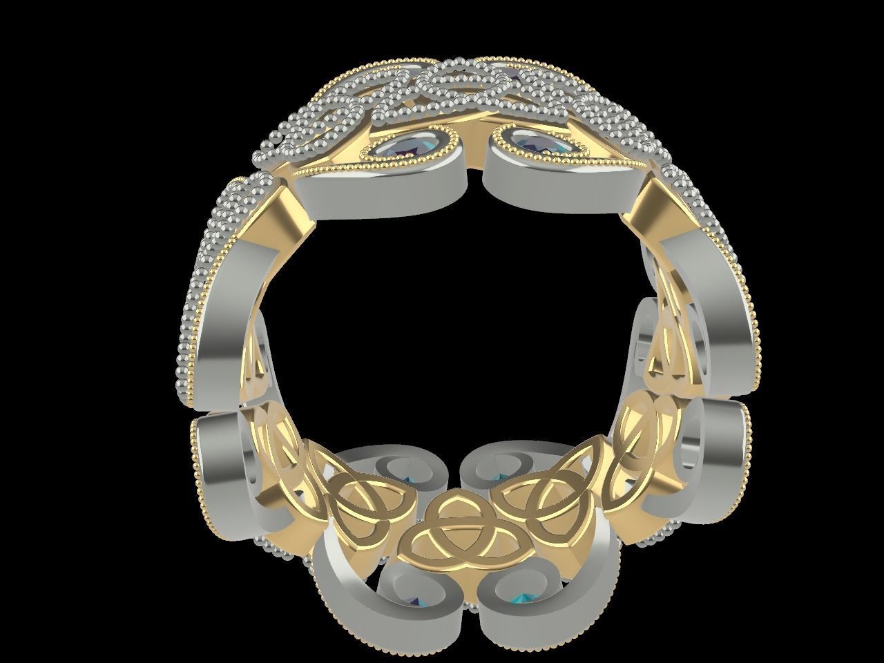 diamond Celtic knot ring animation  stl file verified 3D print model_4