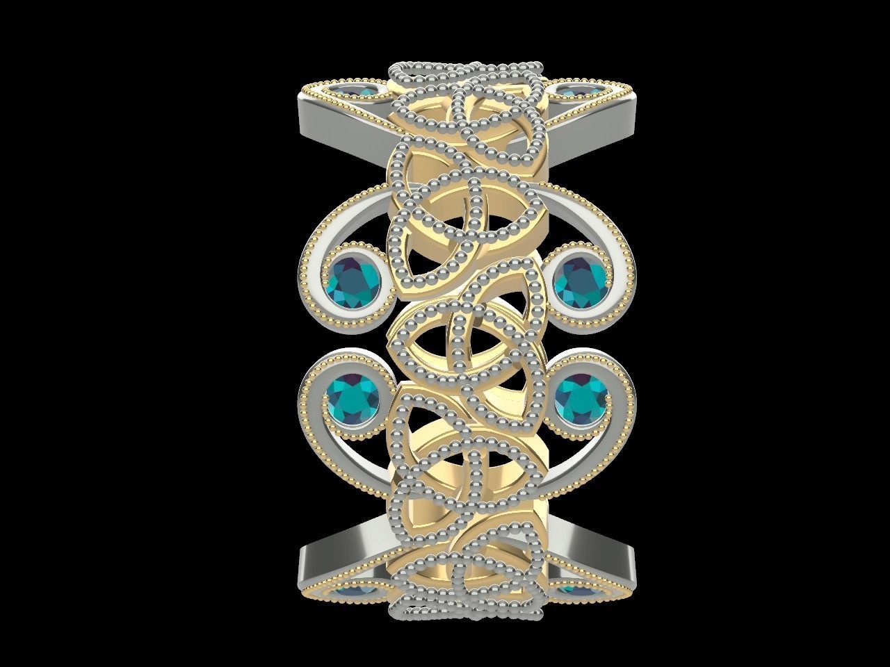 diamond Celtic knot ring animation  stl file verified 3D print model_2